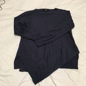 Asymmetrical navy sweater